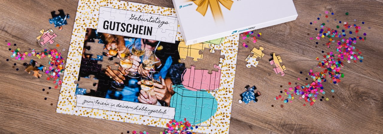 Gutschein als Puzzle zum Geburtstag