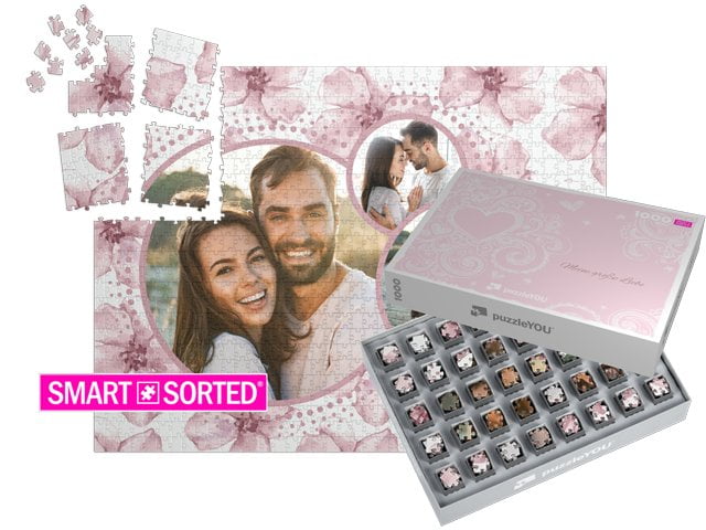 Überraschungspuzzle zum Valentinstag - Geschenkschachtel Pure Love (rose)