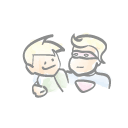 Kinder und ihre Helden auf einem Puzzle