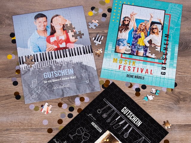 Konzertgutschein als Puzzle