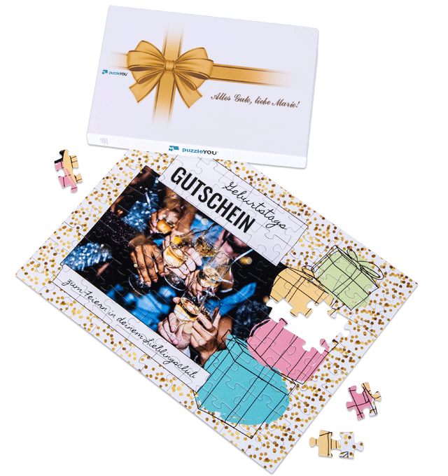 Gutschein als Puzzle zum Geburtstag