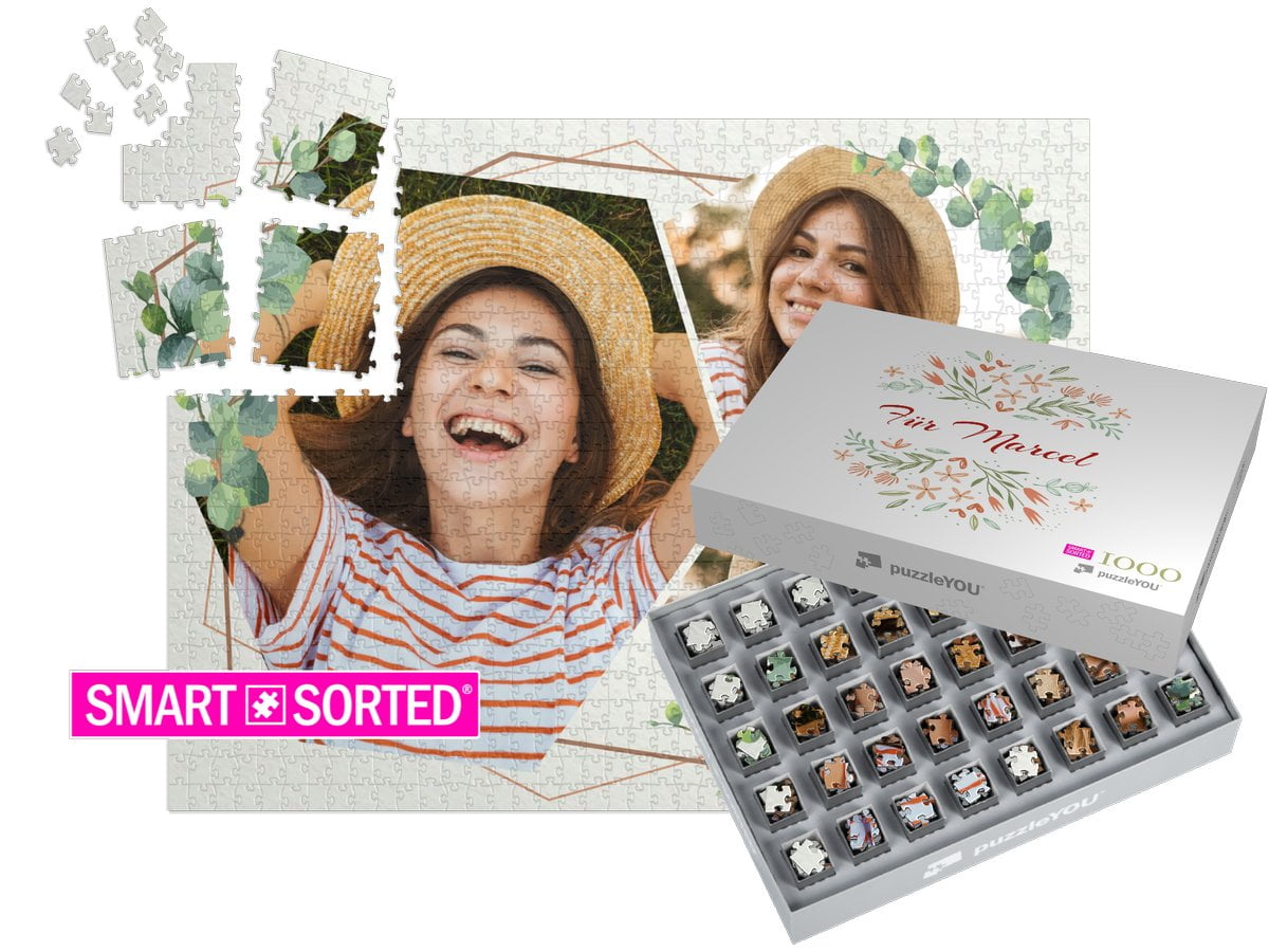 Überraschungspuzzle zum Valentinstag - Geschenkschachtel Blütezeit (rot)