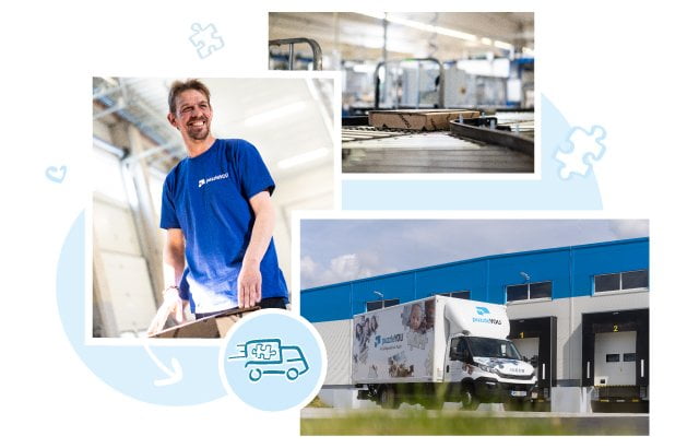 Kompetente Mitarbeiter organisieren den Versand unserer Puzzles. Wir beliefern derzeit insgesamt 23 Länder in Europa und Nordamerika. Wir haben dafür zwei Produktionsstandorte, einen in Europa und den anderen in den USA. Das puzzleYOU-Puzzle ist innerhalb weniger Tage bei dir.