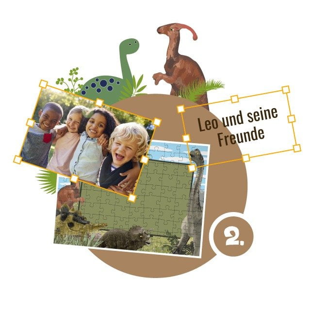 Dinosaurier-Kinderpuzzle gestalten - Schritt 2