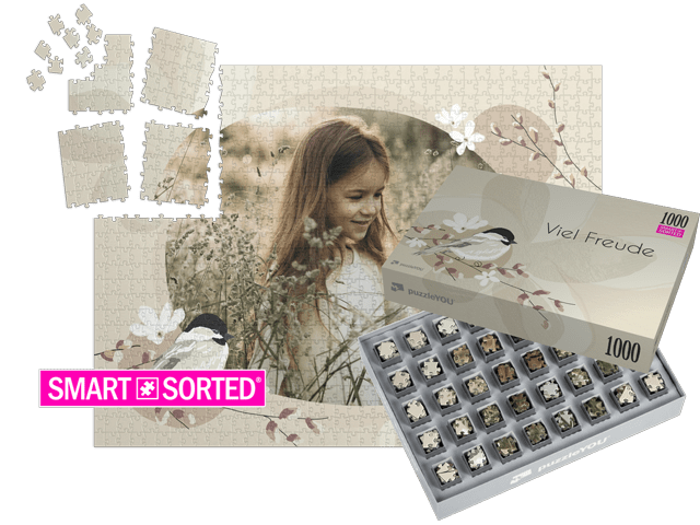 SMART SORTED® - das Überraschungspuzzle zu Ostern, Schachteldesign "Palmkätzchen"