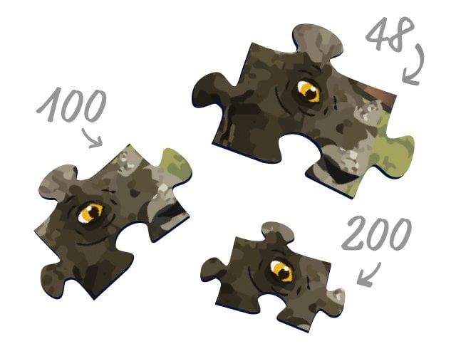 Größe der Puzzleteile